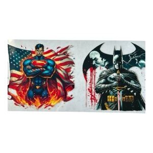 Superman & Batman Cup Decal